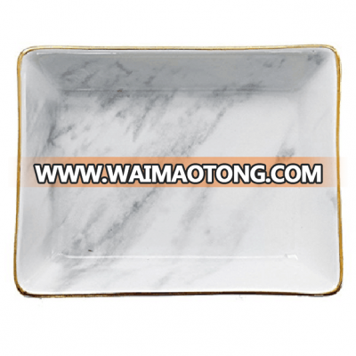 Hot Selling Marble Ceramic Jewelry Holder Trinket Tray