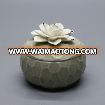 factory OEM custom round shape ceramic trinket box for jewelry