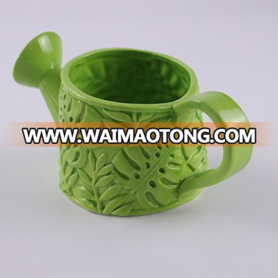 small garden ceramic flower watering can pots for sale