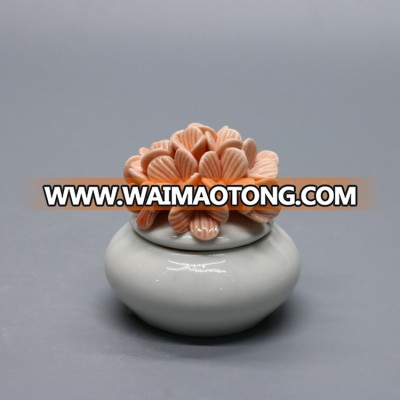 new desgin flower ornament ceramic small jewelry ring box