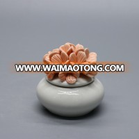 new desgin flower ornament ceramic small jewelry ring box