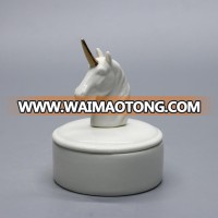 Unicorn decor ceramic jewelry box for indoor