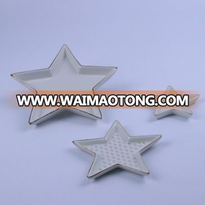 Factory sale star shaped porcelain ceramic jewelry dishes