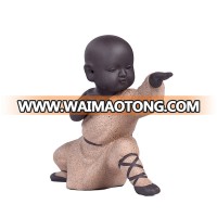 New Chinese style kungfu small monk ceramic figurine creative decorative items for living room