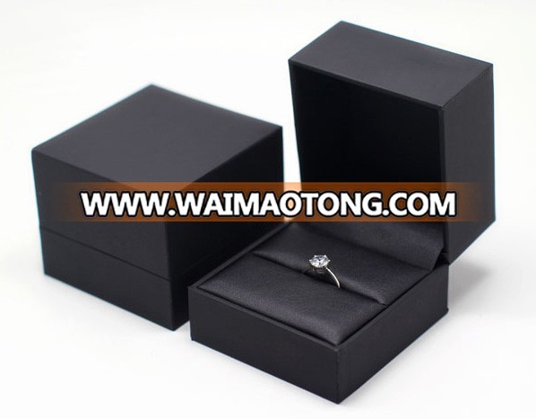 High end black leather jewelry box for ring bangle necklace